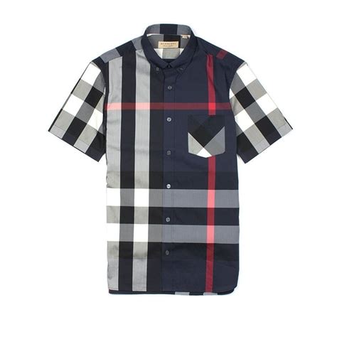 burberry navy blue shirts|burberry check shirt blue.